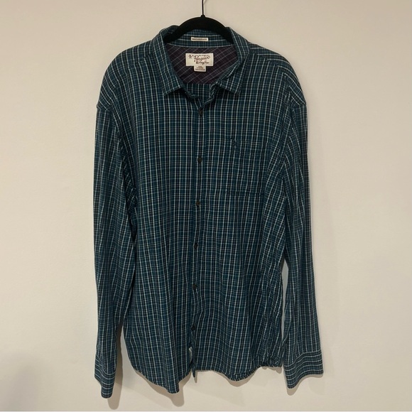 Original Penguin Teal Checkered Button Down Shirt - Picture 1 of 10